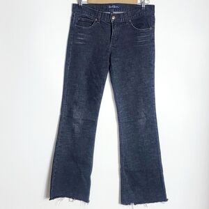 Earl Jean Flare Leg Raw Hem Women's Black Jeans